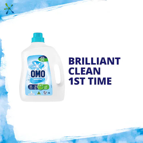 Omo Sensitive Laundry Liquid 4L | Gentle on Skin, Tough on Stains, Dermatologically Tested