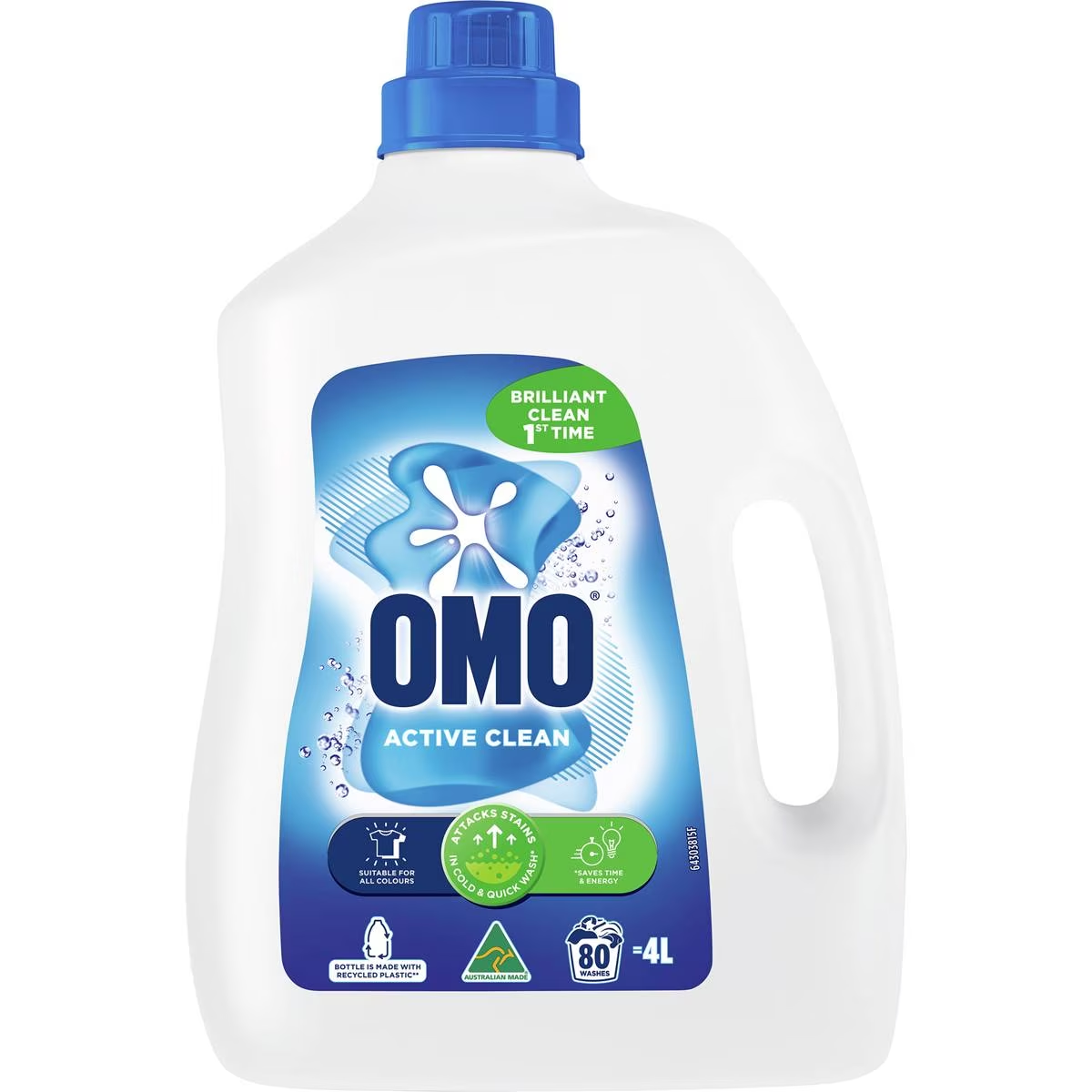 Omo Active Clean Laundry Liquid 4L | Powerful Stain Removal, Long-Lasting Freshness, Suitable for All Machines
