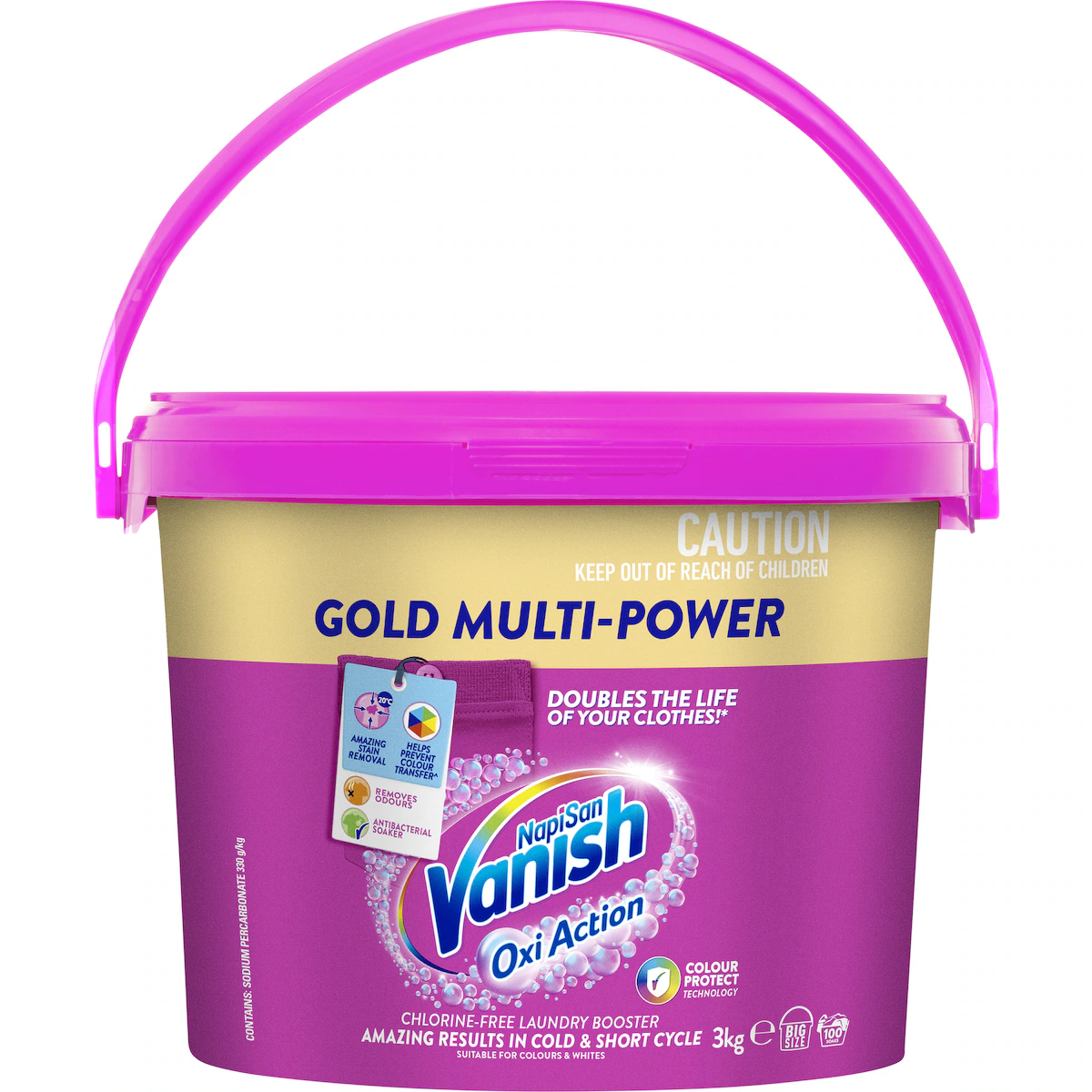 Vanish Gold Stain Remover Powder 3kg | Fast Acting, Powerful Stain Removal, Safe for Colors