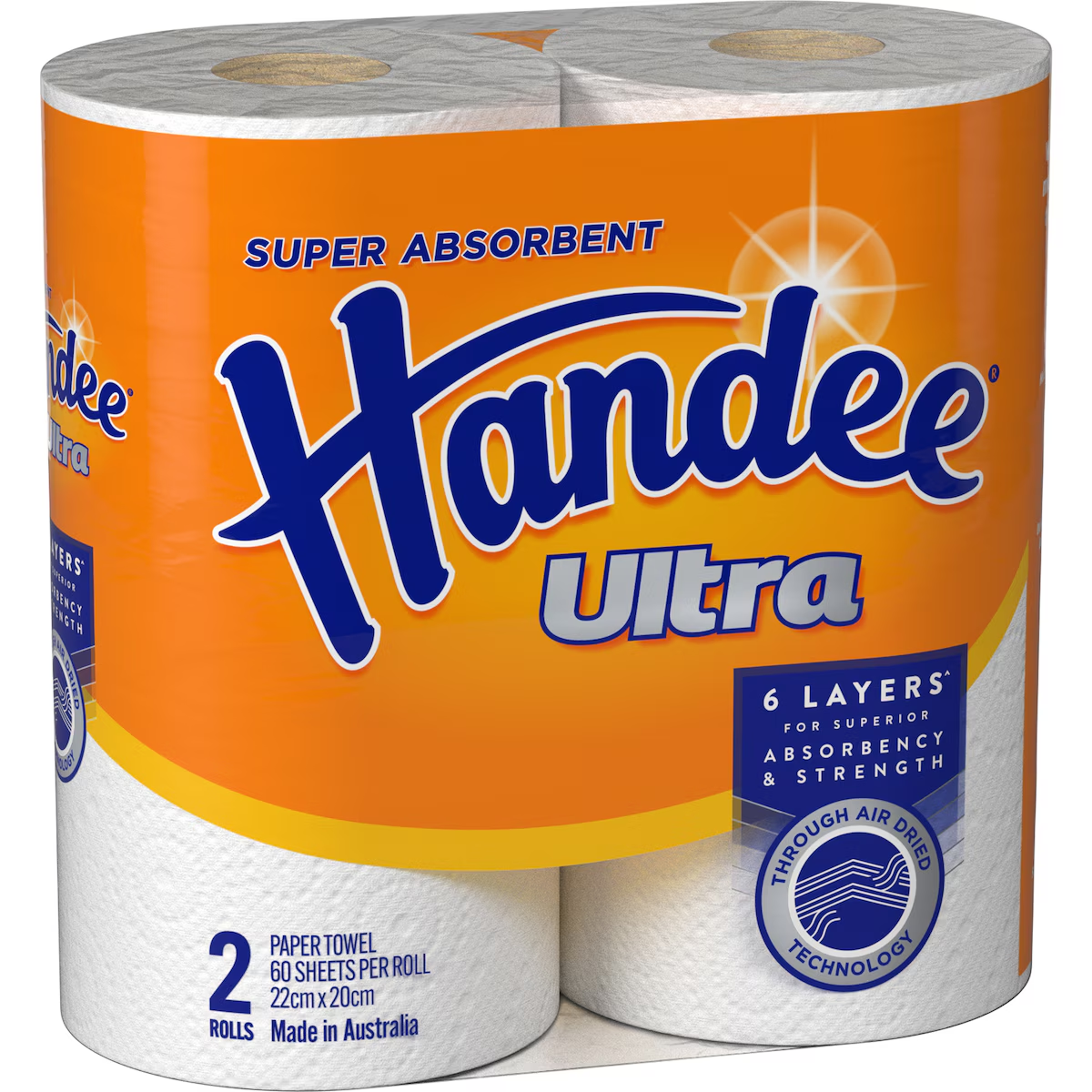 Handee Ultra Paper Towel White - 2 Pack, 120 Sheets - Super Absorbent & Strong