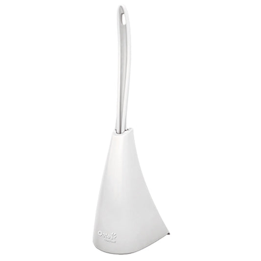 Oates white toilet tidy and brush set on white background