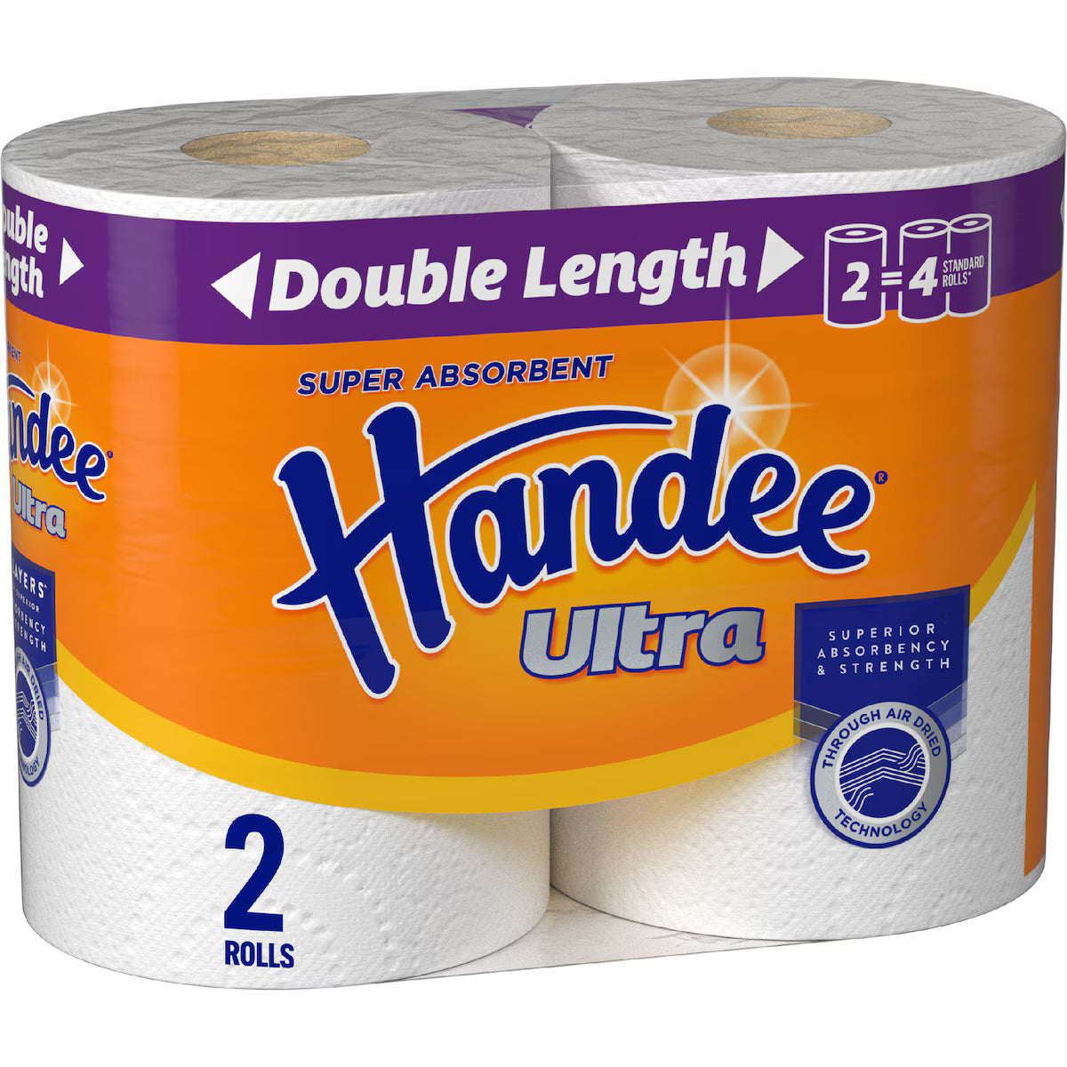 Handee Ultra Paper Towel White - 2 Pack, 120 Sheets - Super Absorbent & Strong