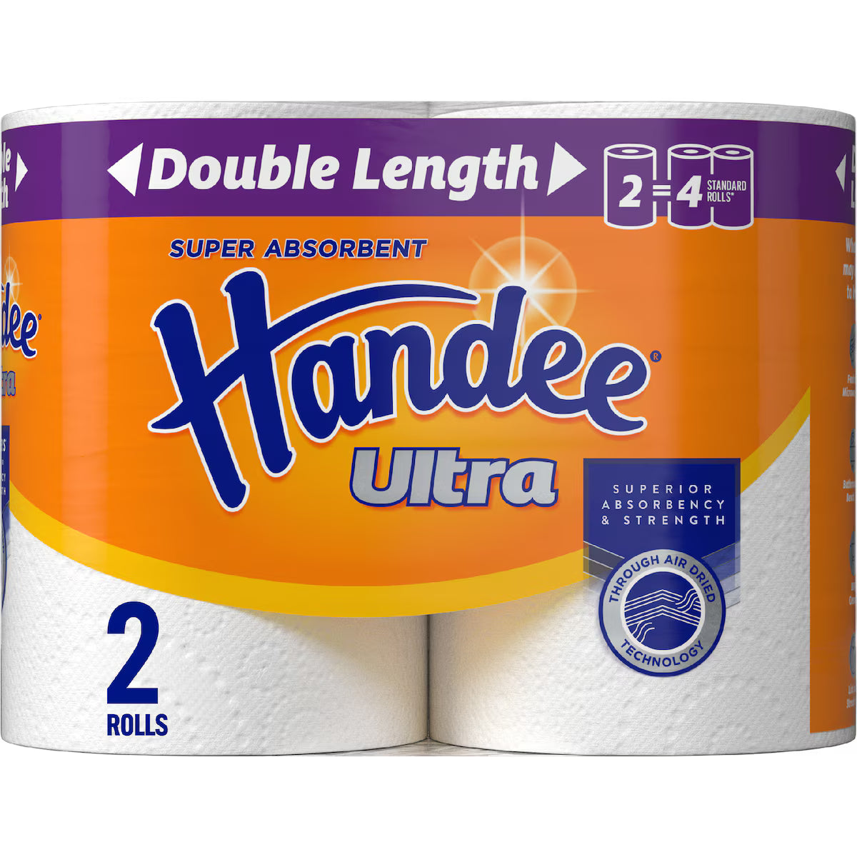 Handee Ultra Paper Towel White - 2 Pack, 120 Sheets - Super Absorbent & Strong