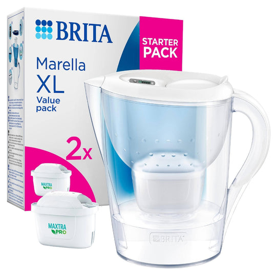 Brita Marella XL Water Filter Jug Starter Pack | 3.5L Capacity, Includes 1 Maxtra Pro Filter, Eco-Friendly Filtration